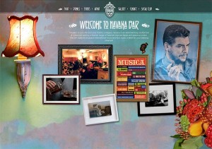 Havana Bar, a great example of a skeoumorphic web design.