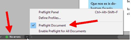 Using preflight in Adobe InDesign